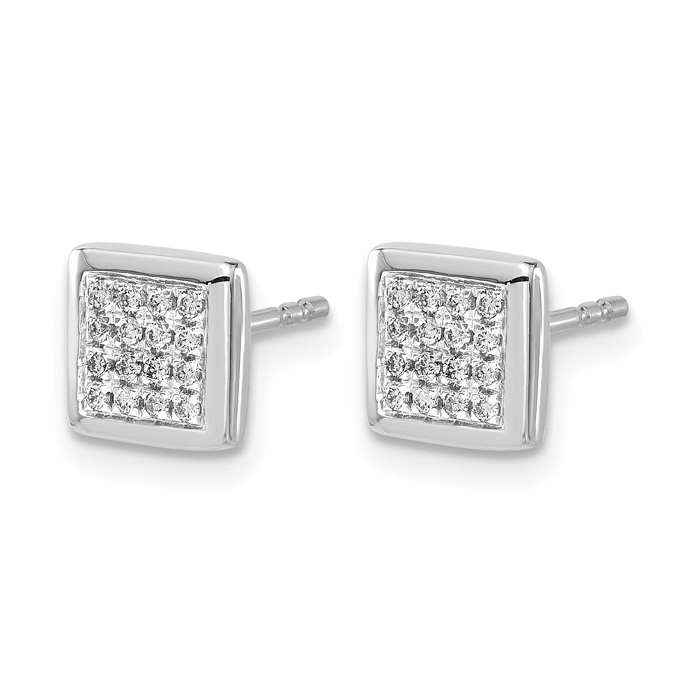 14k White Gold Diamond Post Earrings