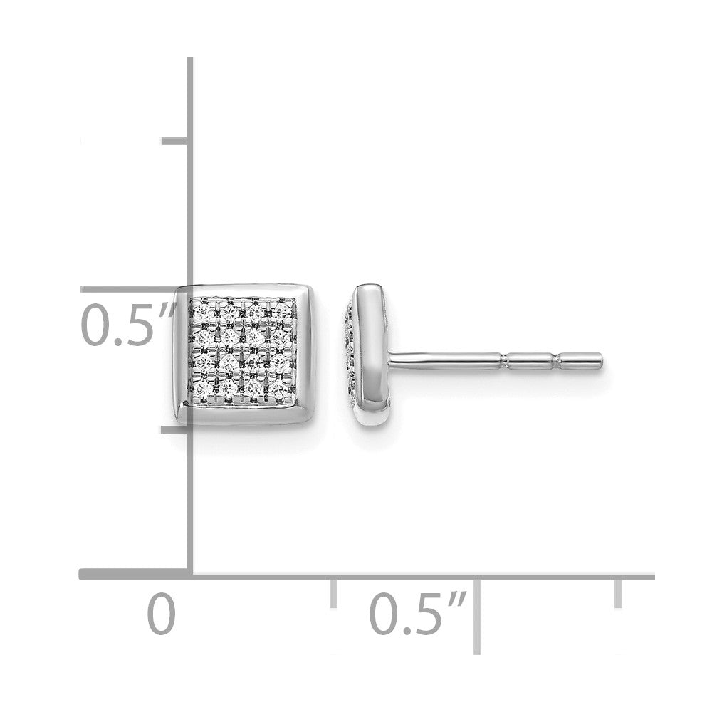 14k White Gold Diamond Post Earrings