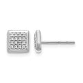 14k White Gold Diamond Post Earrings