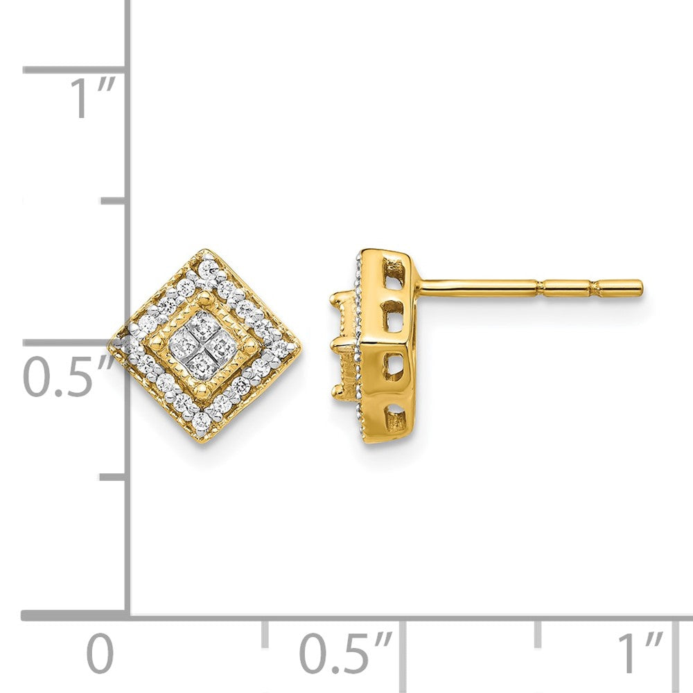 14k Polished Diamond Post Earrings