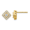 14k Polished Diamond Post Earrings