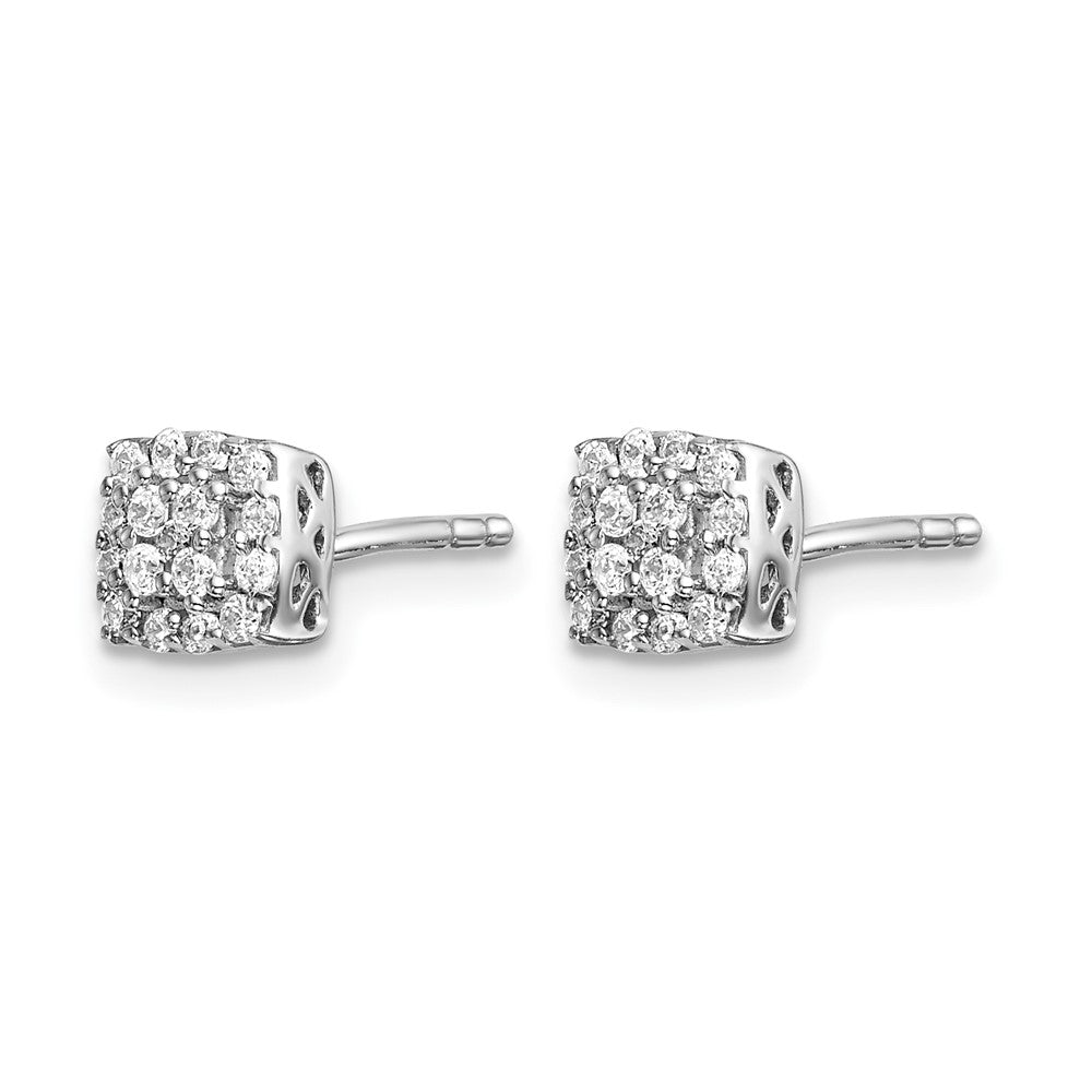 14k White Gold Diamond Post Earrings