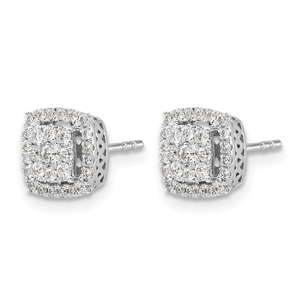 14k White Gold Diamond Post Earrings