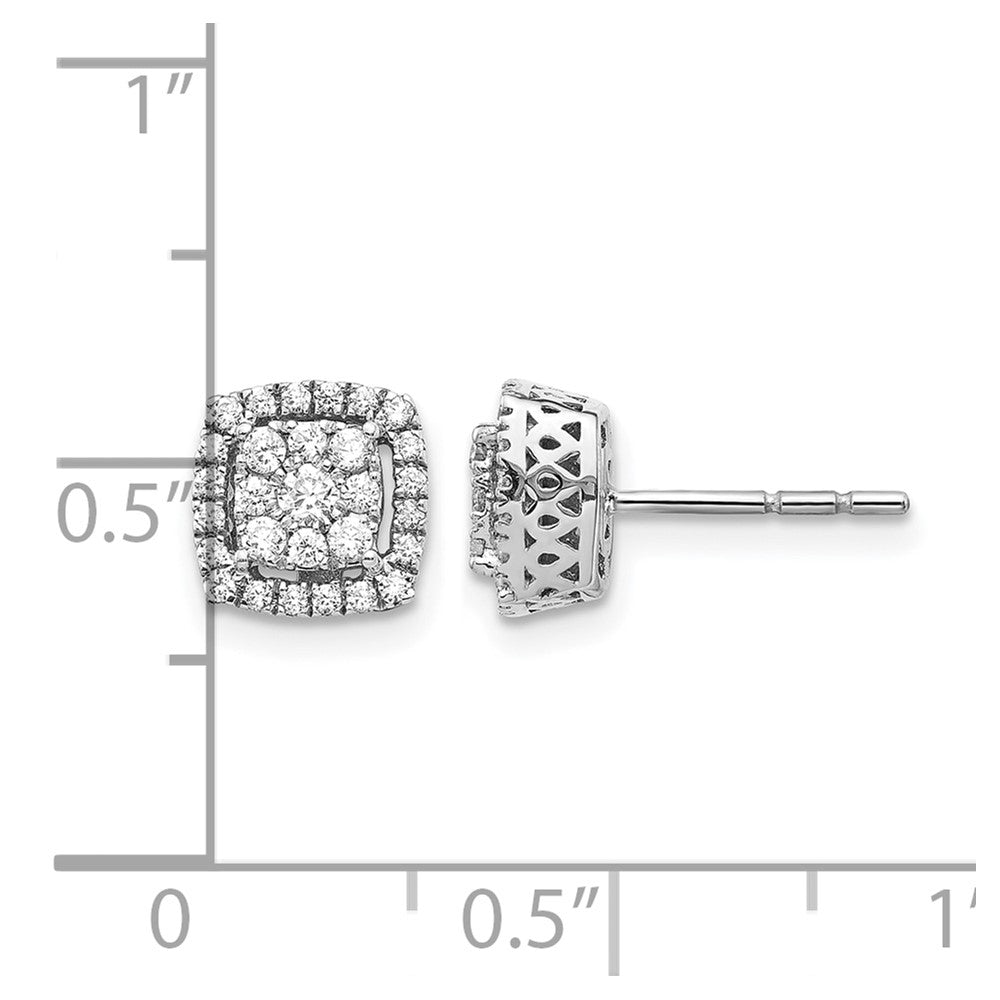 14k White Gold Diamond Post Earrings