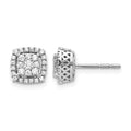 14k White Gold Diamond Post Earrings
