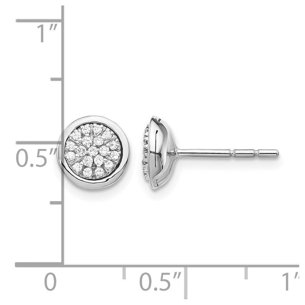 14k White Gold Diamond Cluster Post Earrings