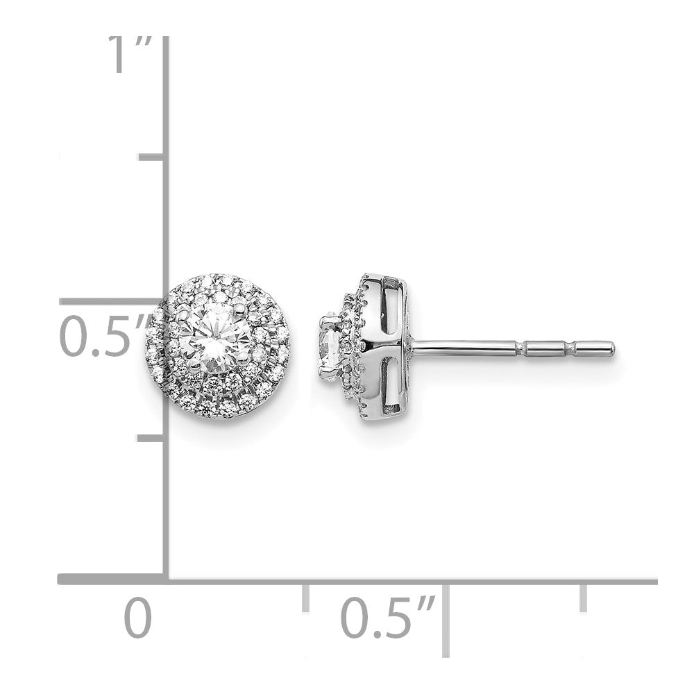 14k White Gold Diamond Cluster Post Earrings