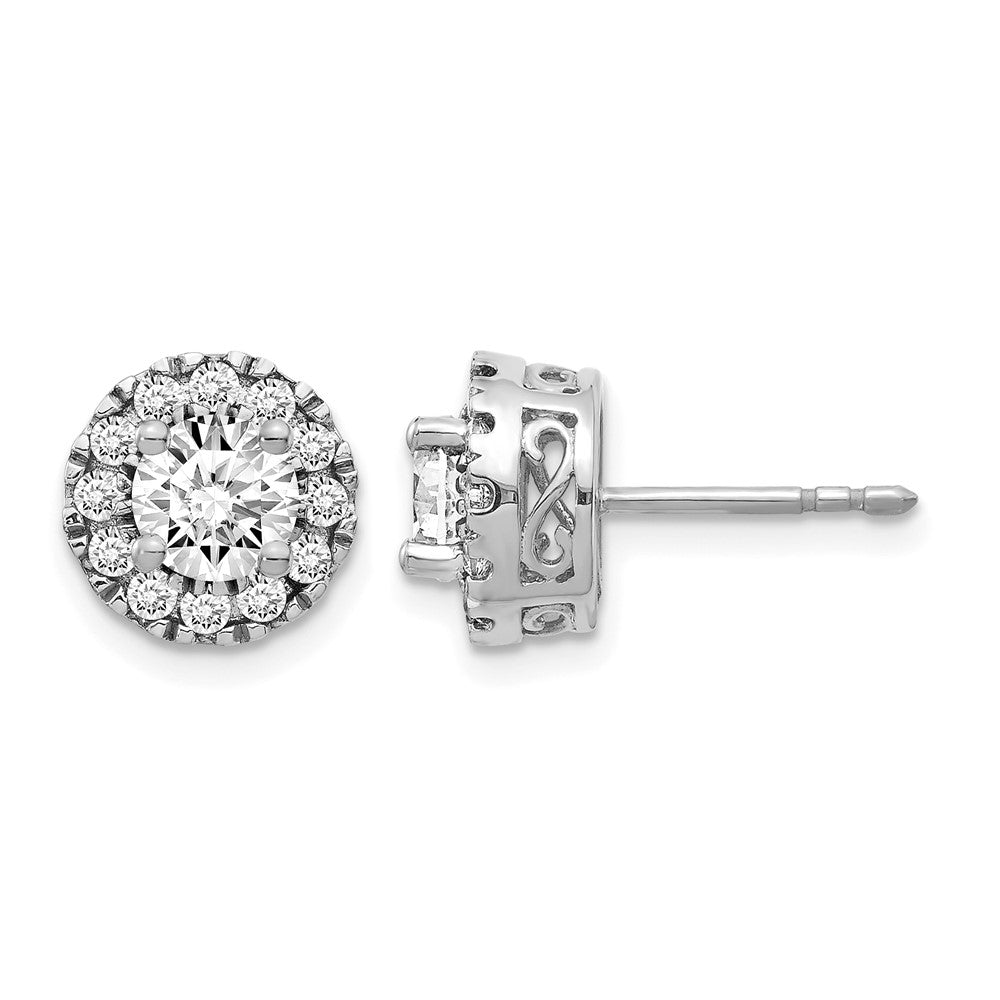 14k White Gold Diamond Semi-mount Stud Earrings