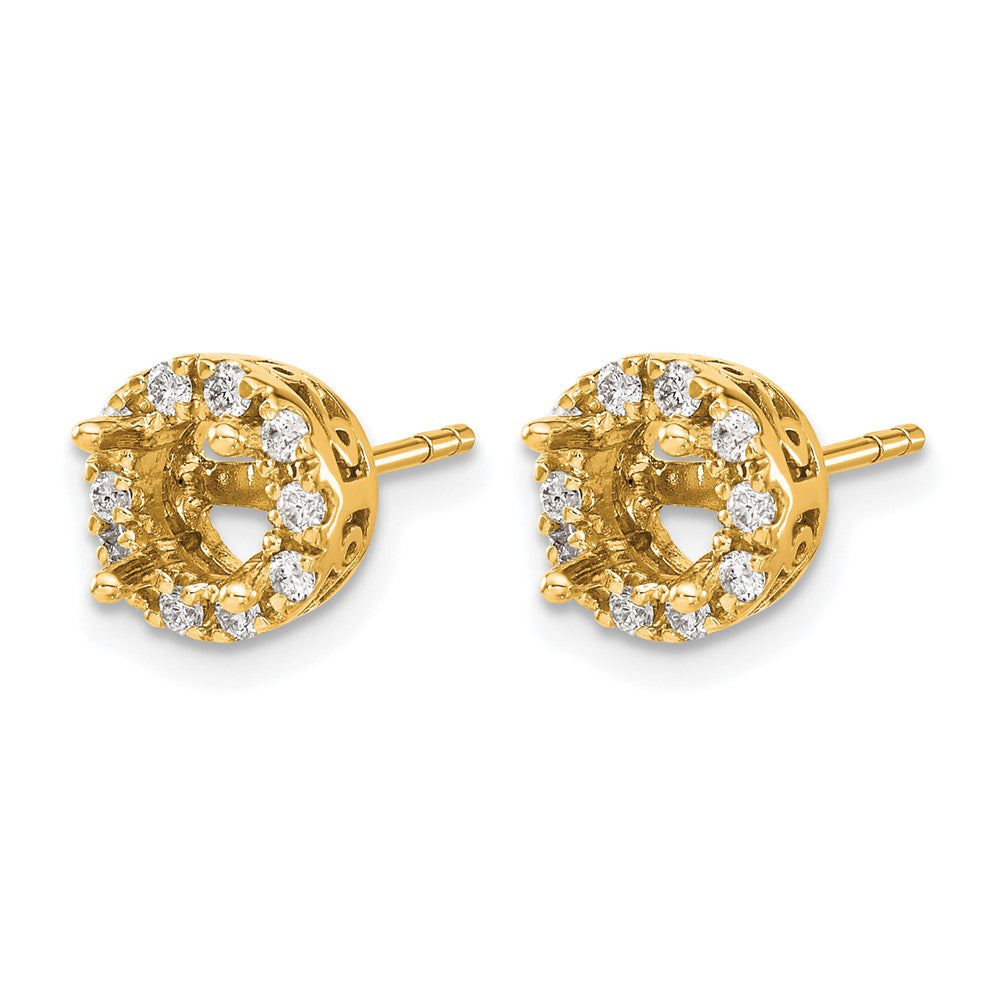 14k Diamond Semi-mount Stud Earrings