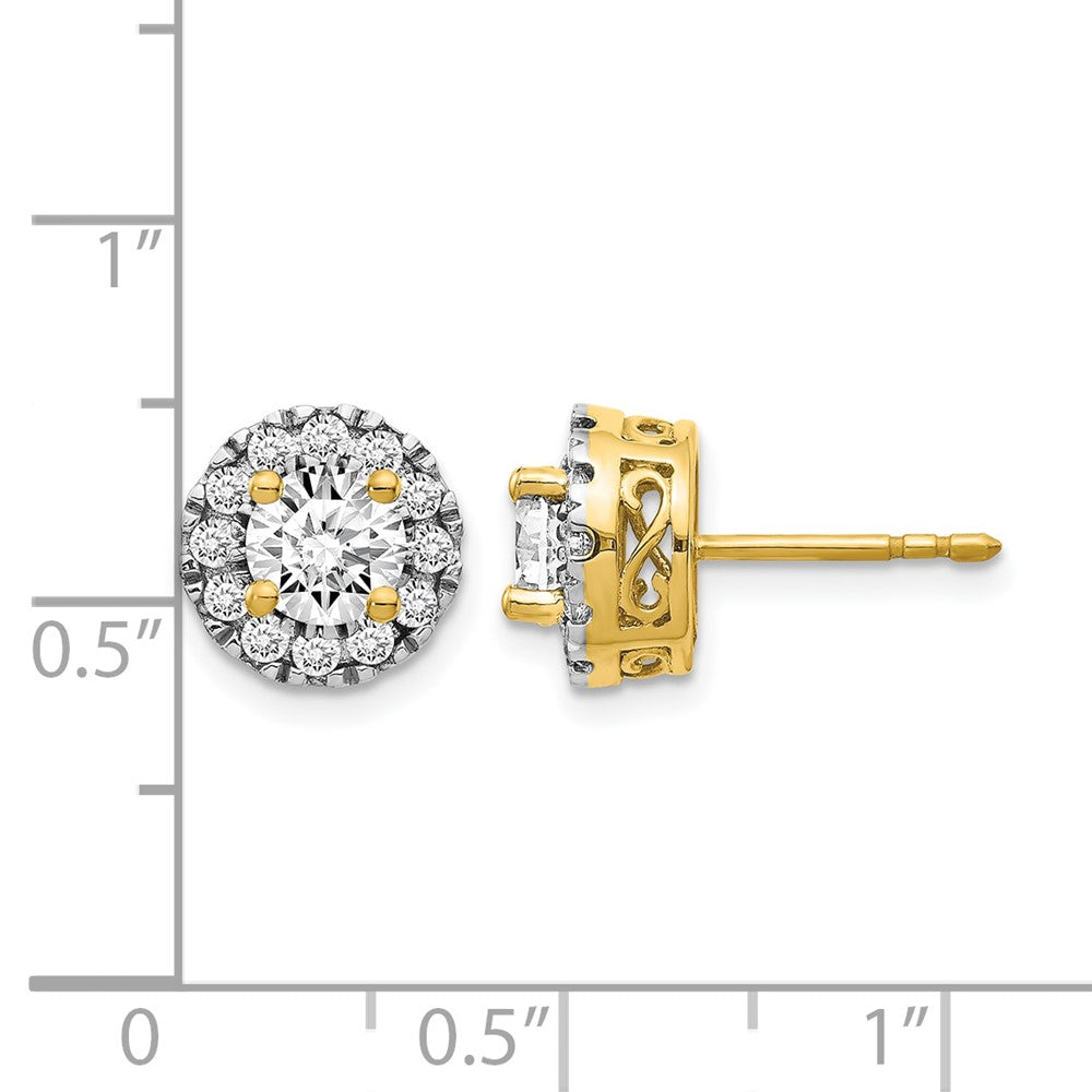 14k Diamond Semi-mount Stud Earrings