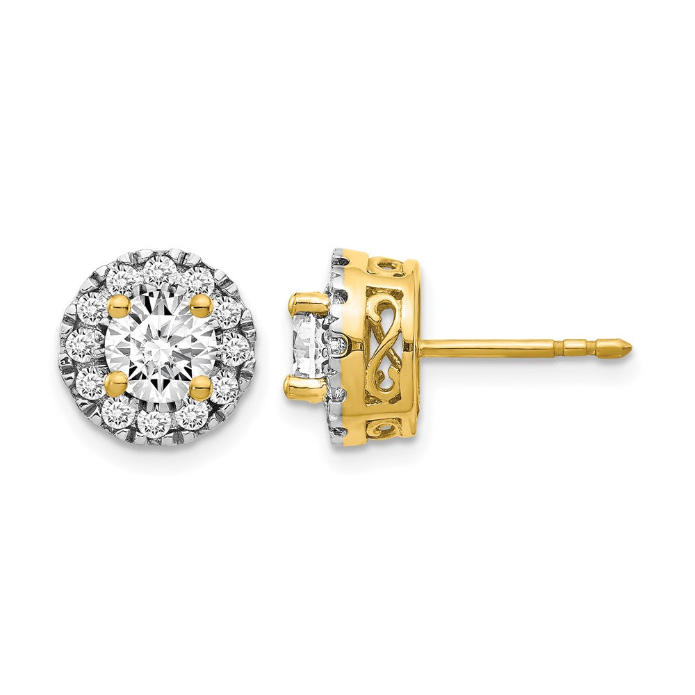14k Diamond Semi-mount Stud Earrings
