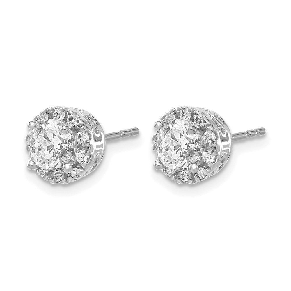14k White Gold Diamond Semi-mount Stud Earrings