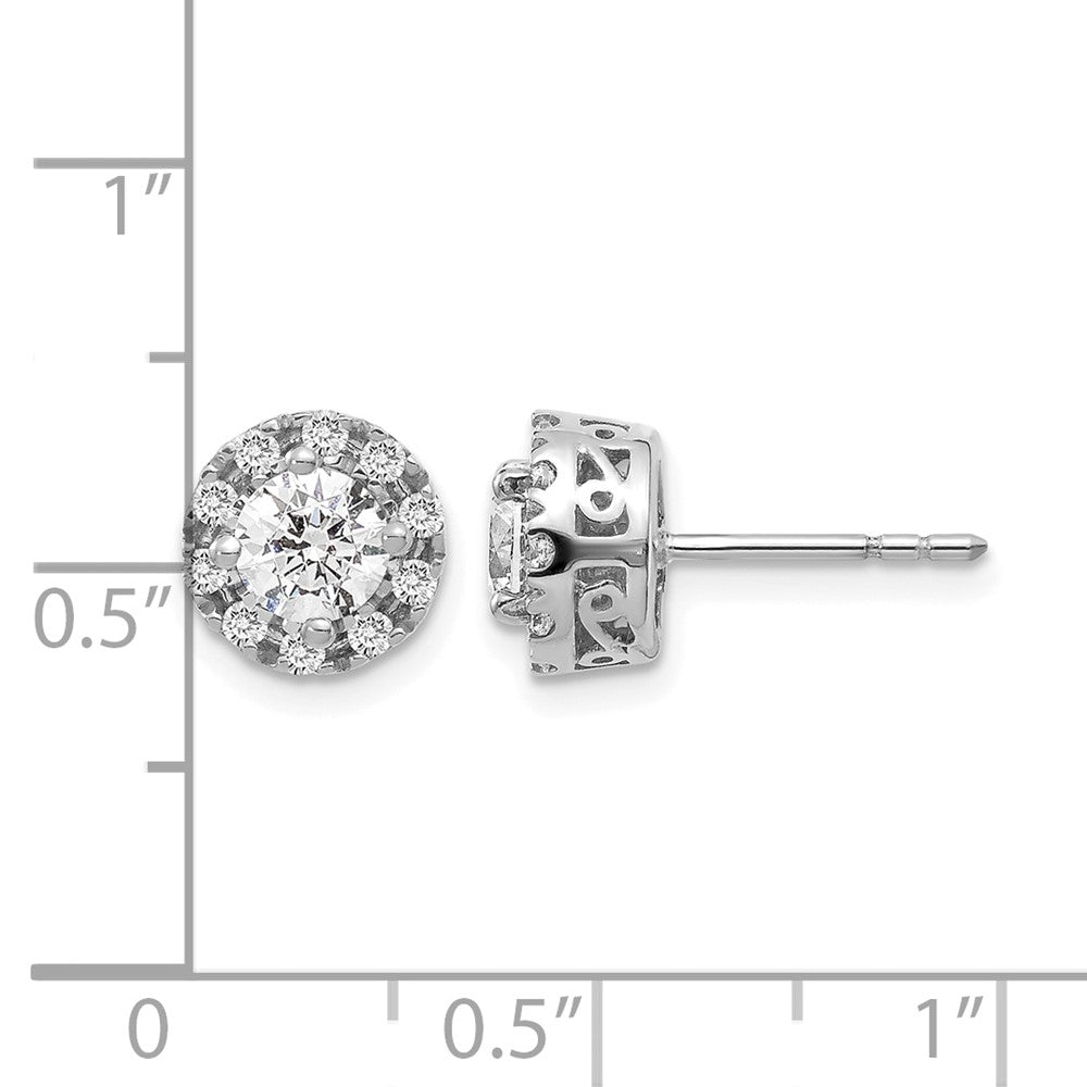 14k White Gold Diamond Semi-mount Stud Earrings