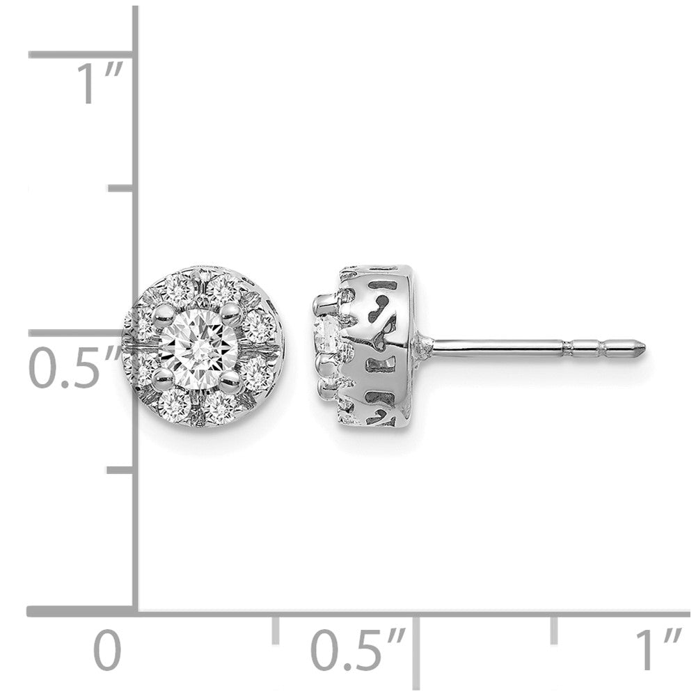 14k White Gold Diamond Semi-mount Stud Earrings