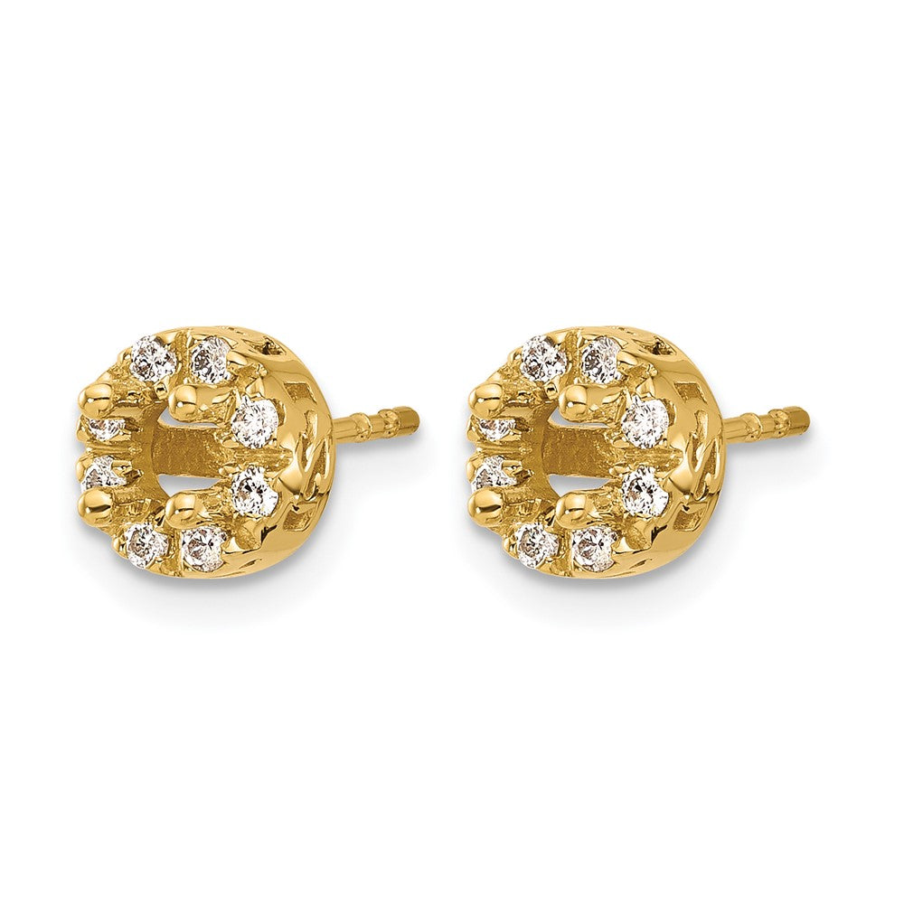 14k Diamond Semi-mount Stud Earrings