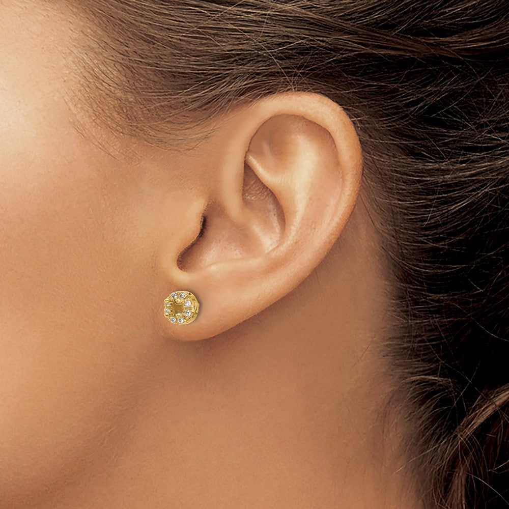 14k Diamond Semi-mount Stud Earrings