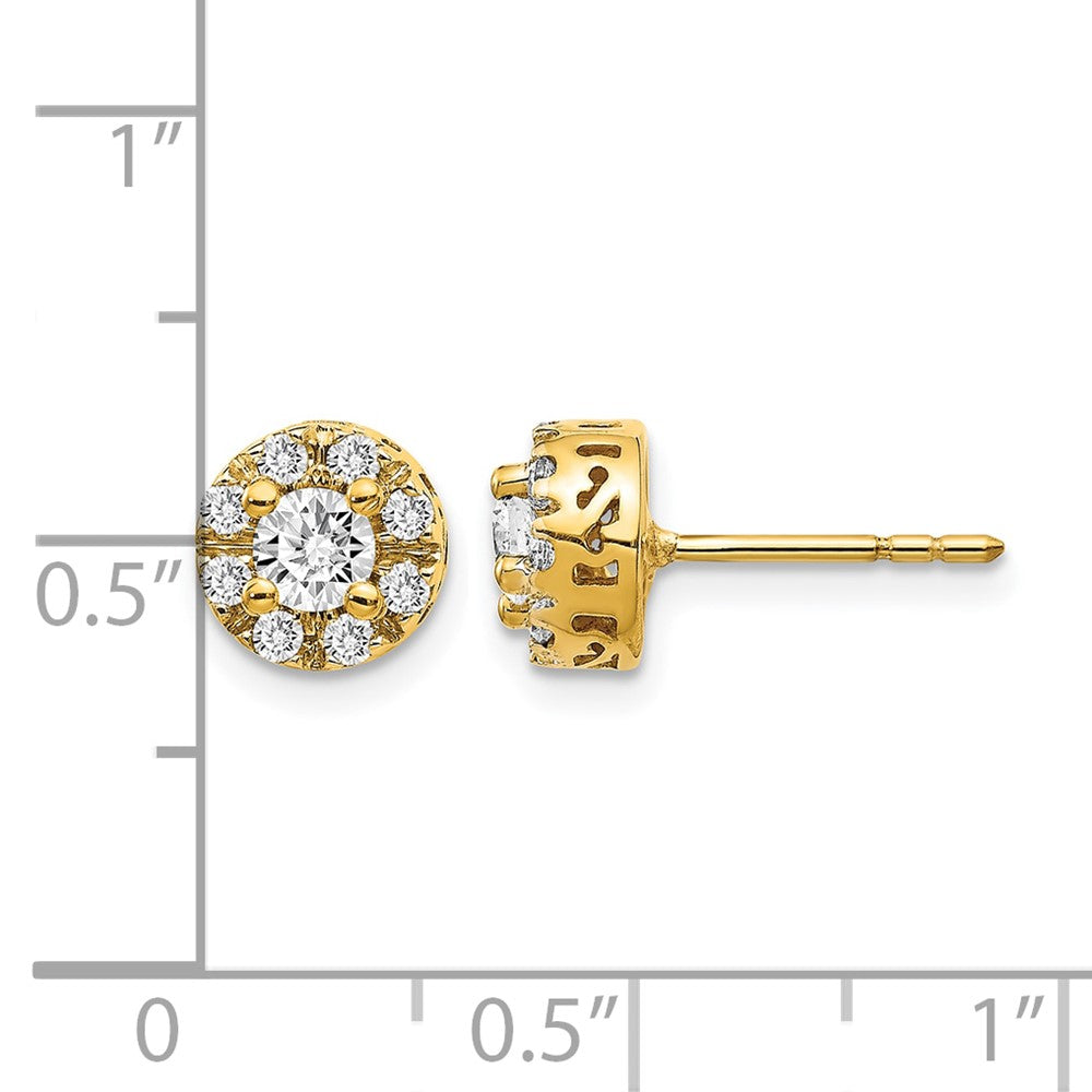 14k Diamond Semi-mount Stud Earrings