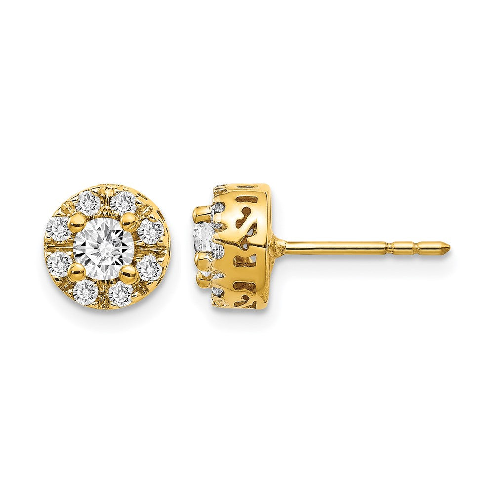 14k Diamond Semi-mount Stud Earrings