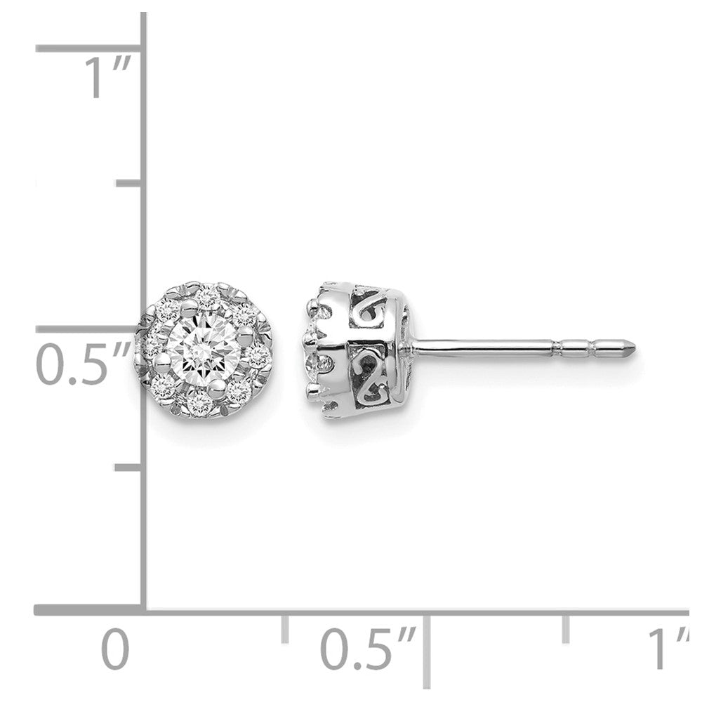 14k White Gold Diamond Semi-mount Stud Earrings