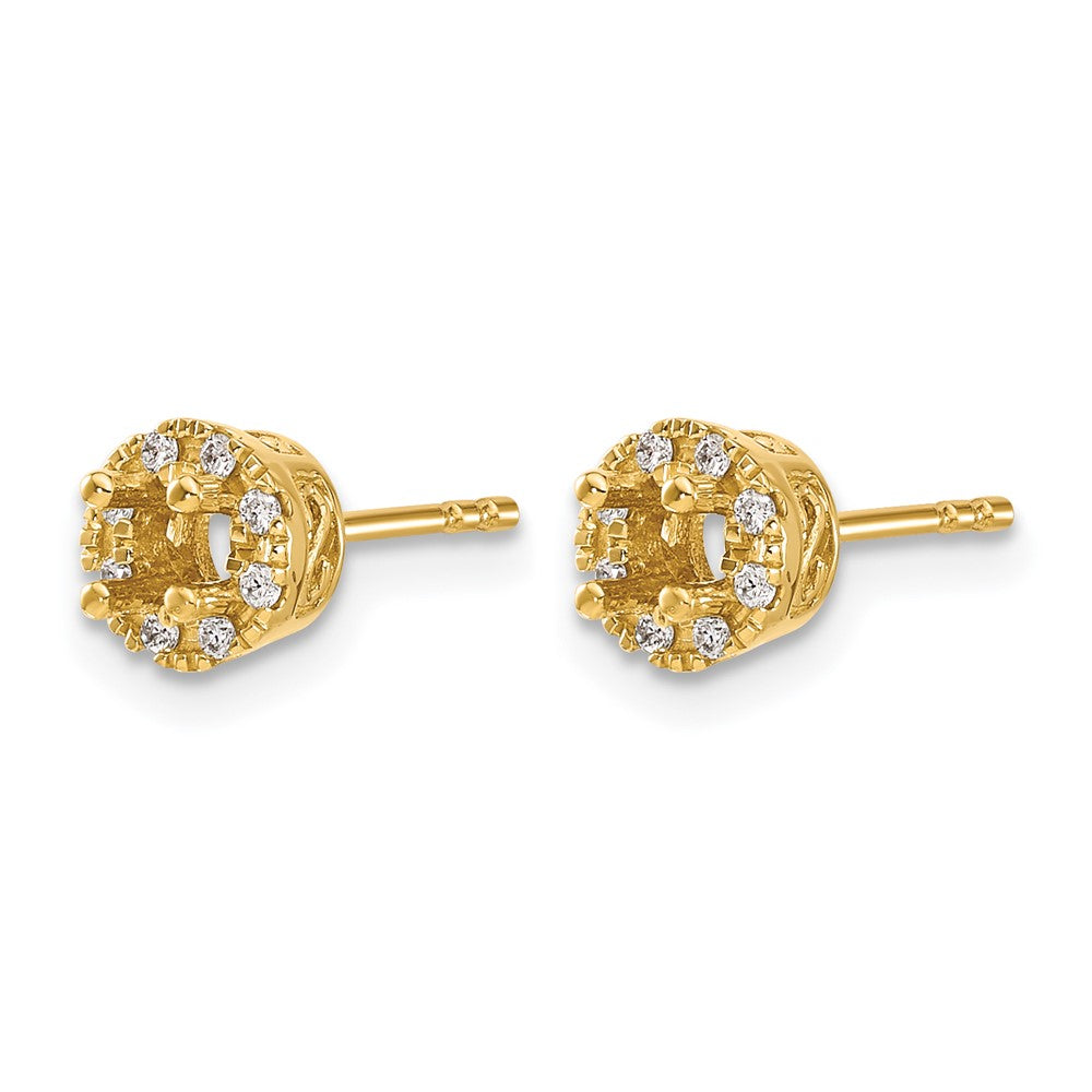 14k Diamond Semi-mount Stud Earrings