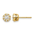 14k Diamond Semi-mount Stud Earrings