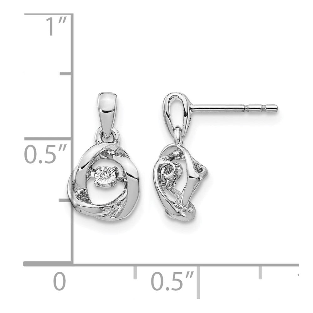 14k White Gold Fancy Moving Diamond Earrings