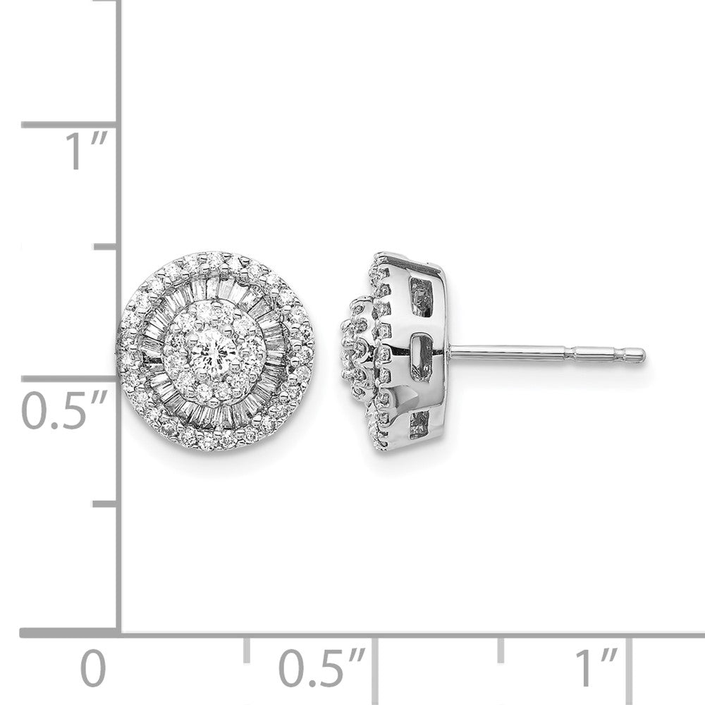 14k White Gold Diamond Cluster Post Earrings