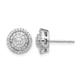14k White Gold Diamond Cluster Post Earrings