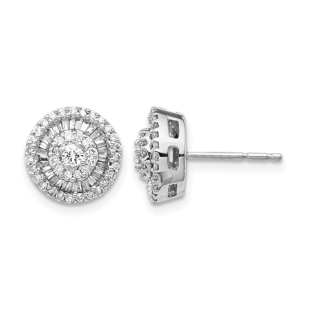 14k White Gold Diamond Cluster Post Earrings