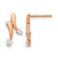 14k Rose Gold Diamond Earrings