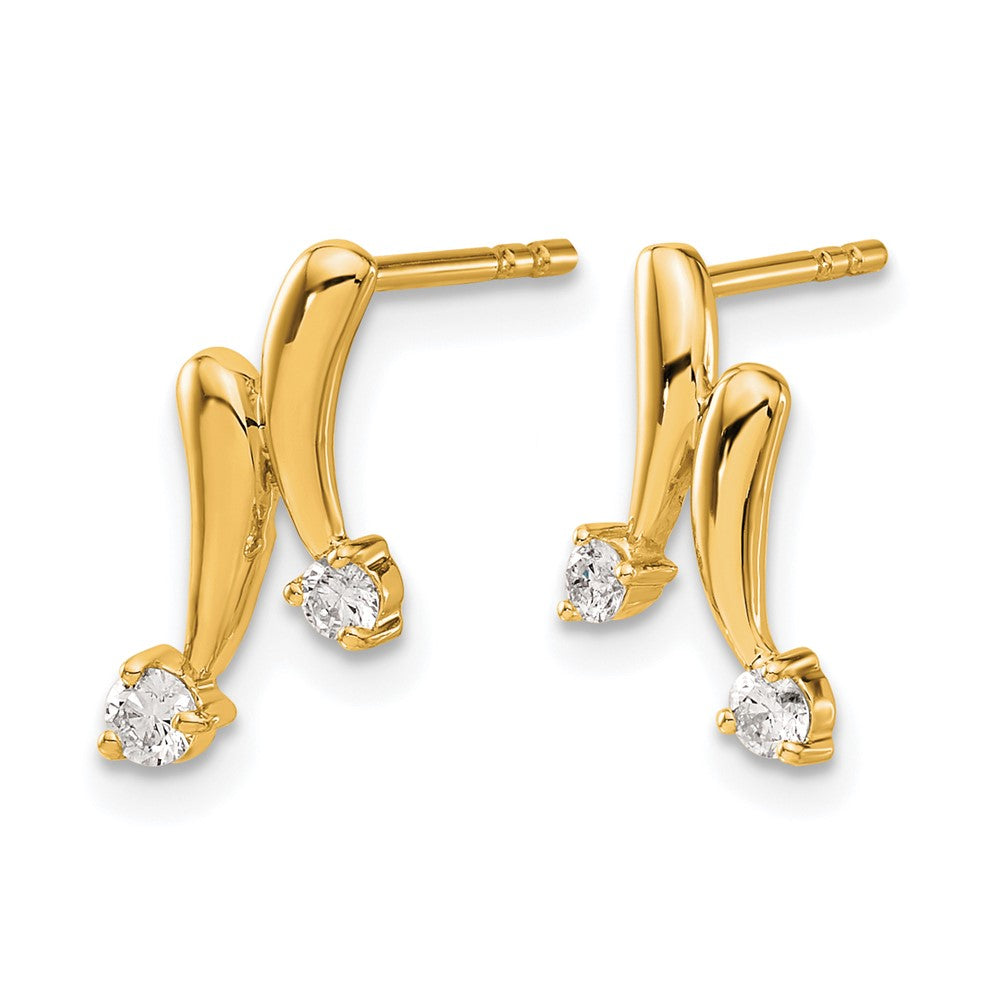 14k Yellow Gold Diamond Earrings