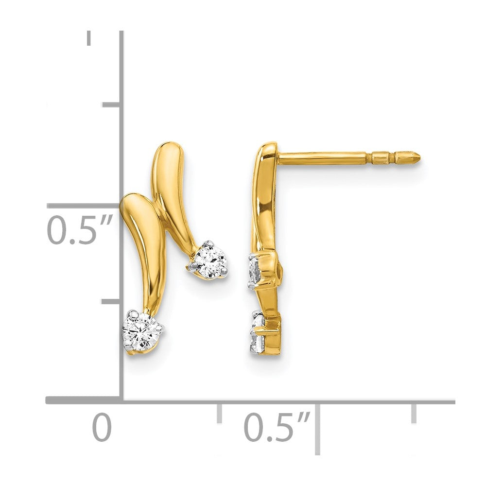 14k Yellow Gold Diamond Earrings