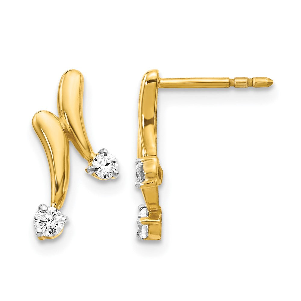 14k Yellow Gold Diamond Earrings