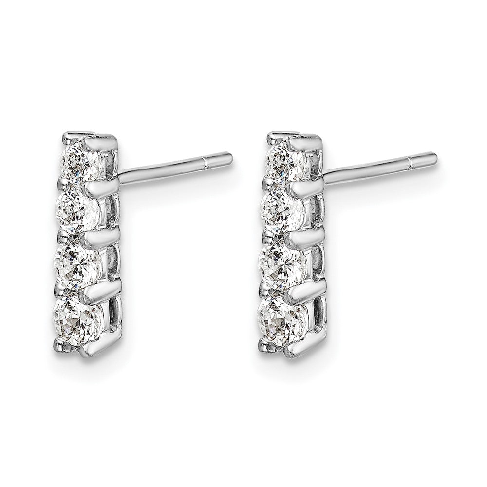 14k White Gold 4-stone Diamond Post Earrings