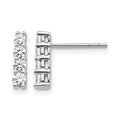 14k White Gold 4-stone Diamond Post Earrings