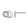 14k White Gold Diamond Circles Post Earrings
