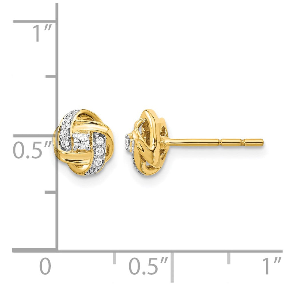 14k Diamond Knot Post Earrings