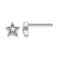 14k White Gold Diamond Star Post Earrings