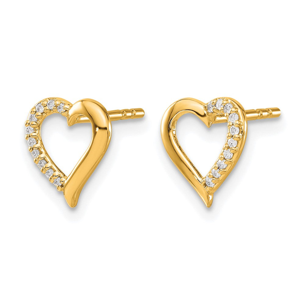 14k Diamond Heart Earrings