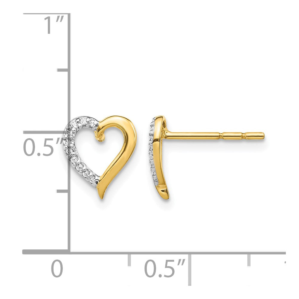 14k Diamond Heart Earrings