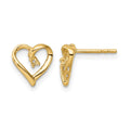 14k Fancy Diamond Heart Earring Mountings