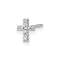 Single 14k White Gold Polished Diamond Cross Post Earring