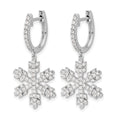 14k White Gold Diamond Snowflake Earrings
