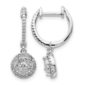 14k White Gold Diamond Hinged Hoop Earrings
