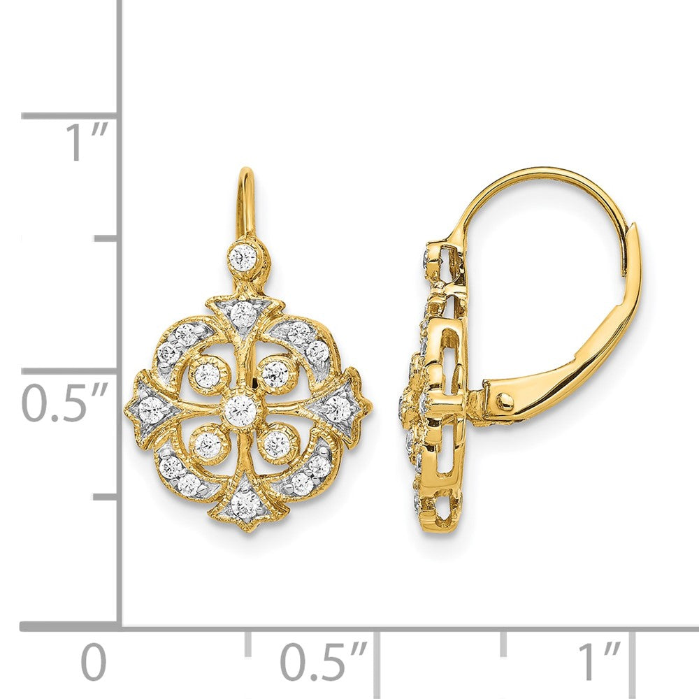 10k Diamond Leverback Earrings