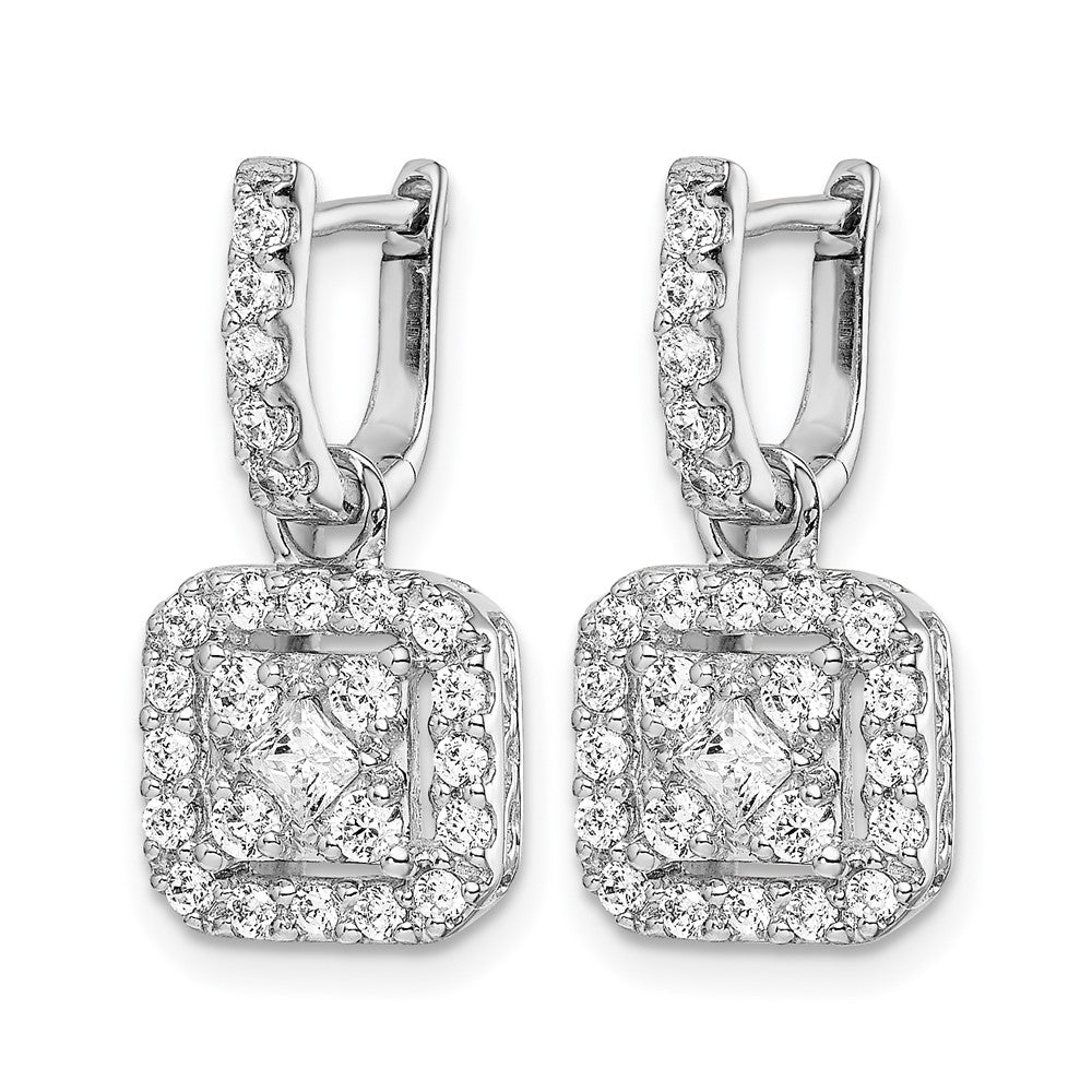 14k White Gold Diamond Hinged Earrings