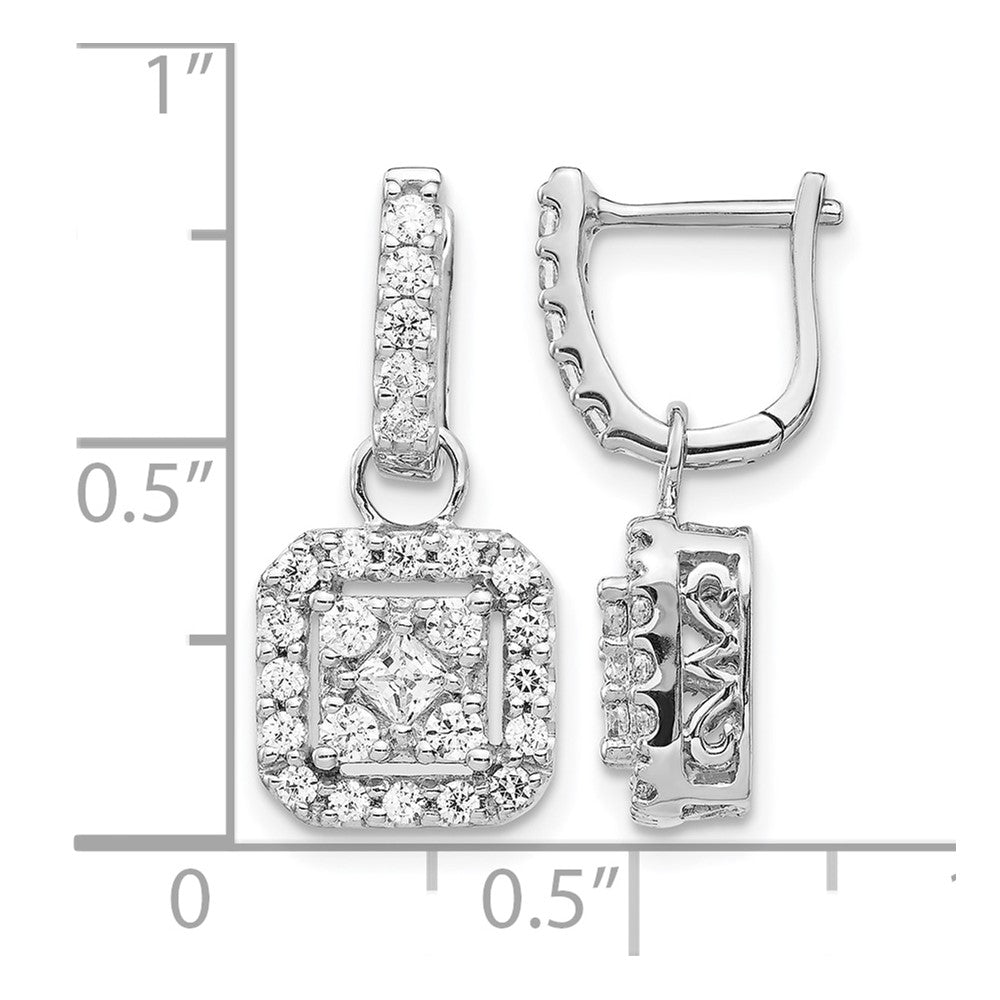 14k White Gold Diamond Hinged Earrings