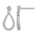 14k White Gold Diamond Teardrop Post Earrings