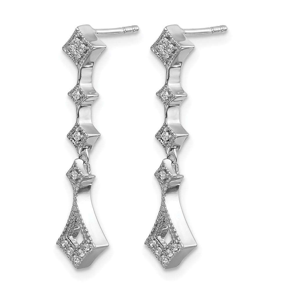 14k White Gold Diamond Vintage Earrings