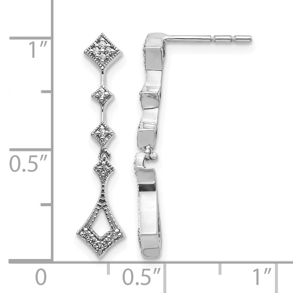 14k White Gold Diamond Vintage Earrings